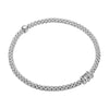 Prima Flex'it 18ct White Gold Bracelet with Five Diamond Set Rondels
