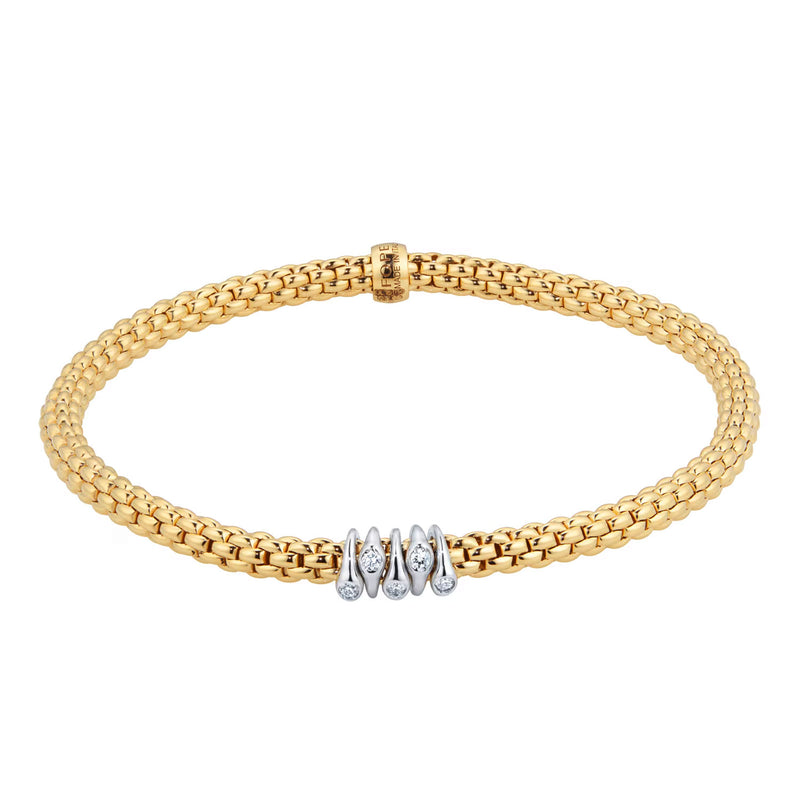 FOPE Prima Flex'it 18ct Yellow Gold & Diamond Bracelet - Berry's Jewellers