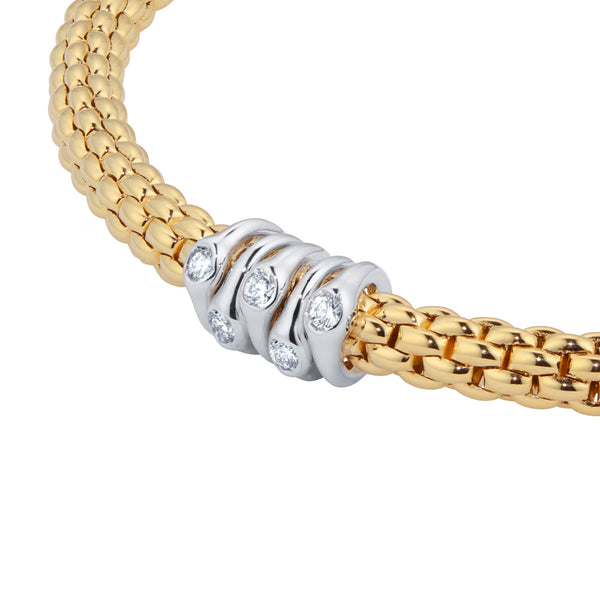FOPE Prima Flex'it 18ct Yellow Gold & Diamond Bracelet - Berry's Jewellers