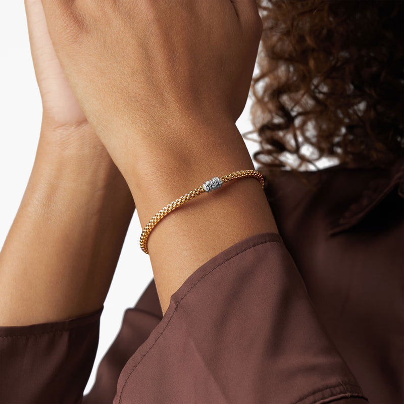 FOPE Prima Flex'it 18ct Yellow Gold & Diamond Bracelet - Berry's Jewellers