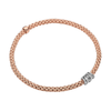 FOPE Prima 18ct Rose Gold Bracelet With Five Diamond Set Rondels - Berry's Jewellers
