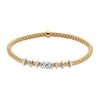 FOPE Prima 18ct Yellow Gold Flex'it Bracelet With Pave Diamond Set Rondels - Berry's Jewellers