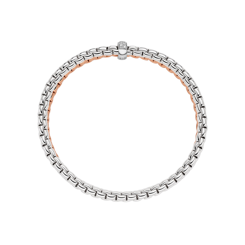 Eka 18ct White & Rose Gold 2 Row Diamond Bracelet