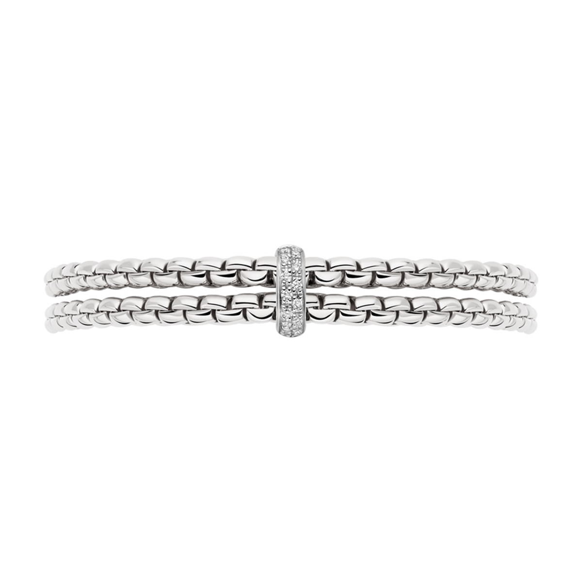 FOPE Eka 18ct White Gold 2 Row Diamond Bracelet - Berry's Jewellers