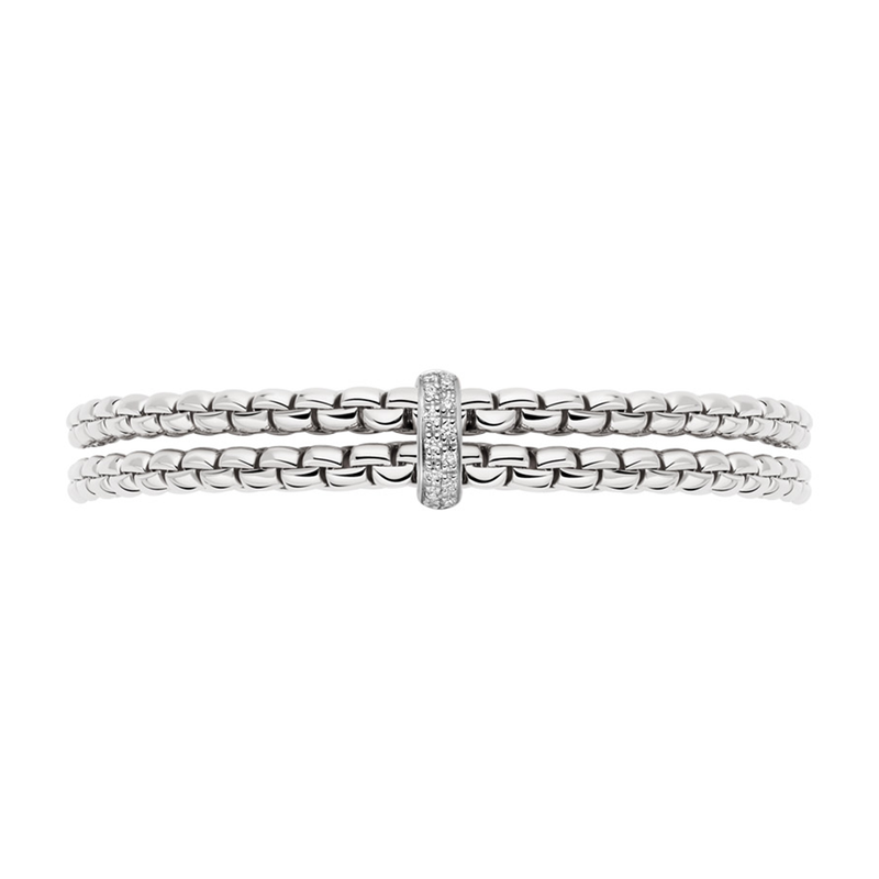 FOPE Eka 18ct White Gold 2 Row Diamond Bracelet - Berry's Jewellers