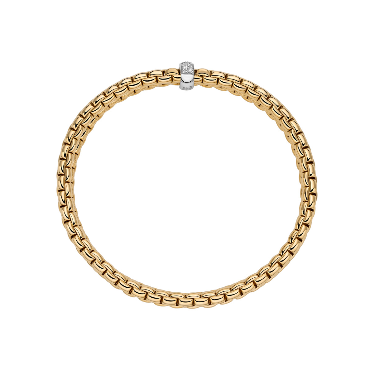 FOPE Essentials 18ct Yellow Gold Diamond Two Row Bracelet - Berry's Jewellers