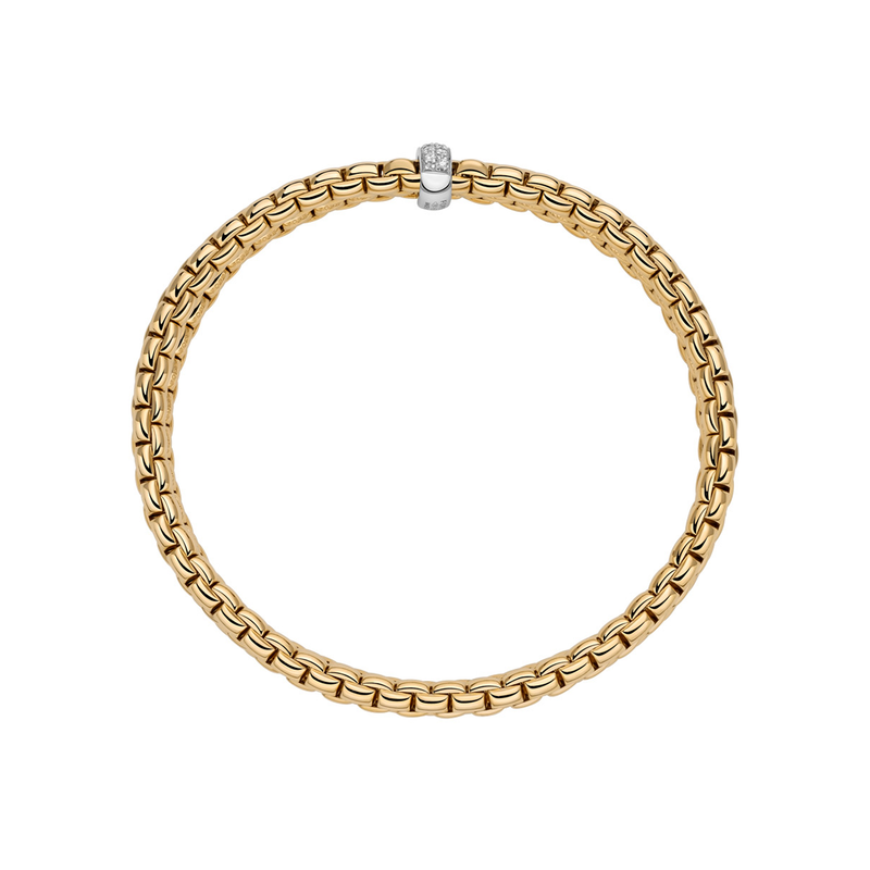 FOPE Essentials 18ct Yellow Gold Diamond Two Row Bracelet - Berry's Jewellers