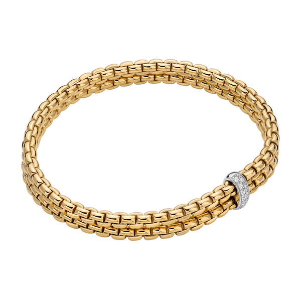 FOPE Essentials 18ct Yellow Gold Diamond Two Row Bracelet - Berry's Jewellers