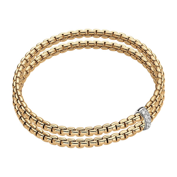 FOPE Essentials 18ct Yellow Gold Diamond Two Row Bracelet - Berry's Jewellers