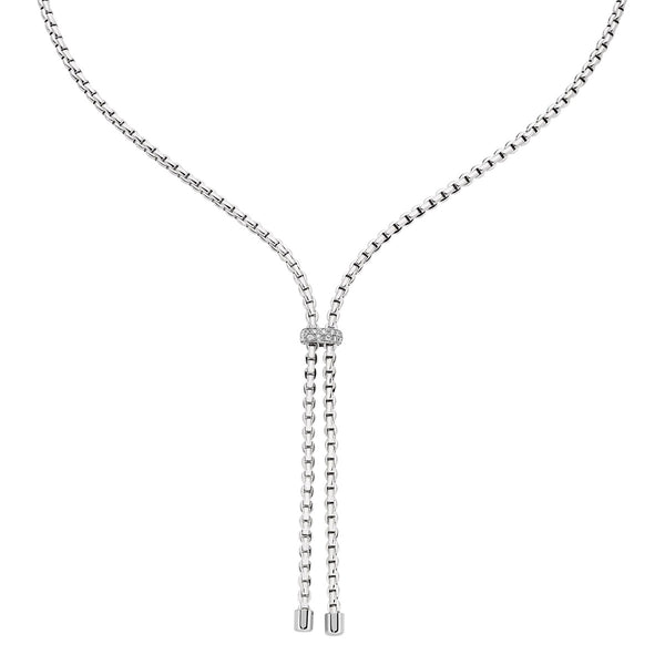 FOPE 18ct White Gold Eka Diamond Set Tassel Necklet - Berry's Jewellers