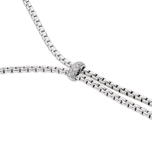 FOPE 18ct White Gold Eka Diamond Set Tassel Necklet - Berry's Jewellers