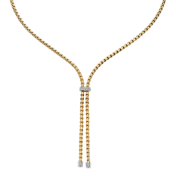 FOPE 18ct Yellow Gold Eka Diamond Set Tassel Necklet - Berry's Jewellers