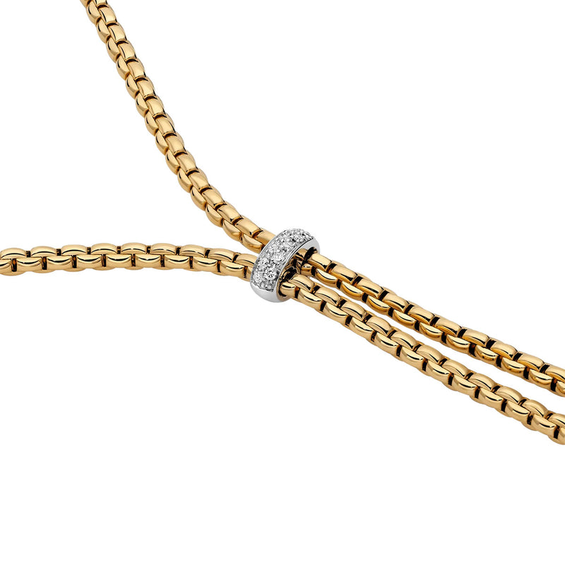 FOPE 18ct Yellow Gold Eka Diamond Set Tassel Necklet - Berry's Jewellers