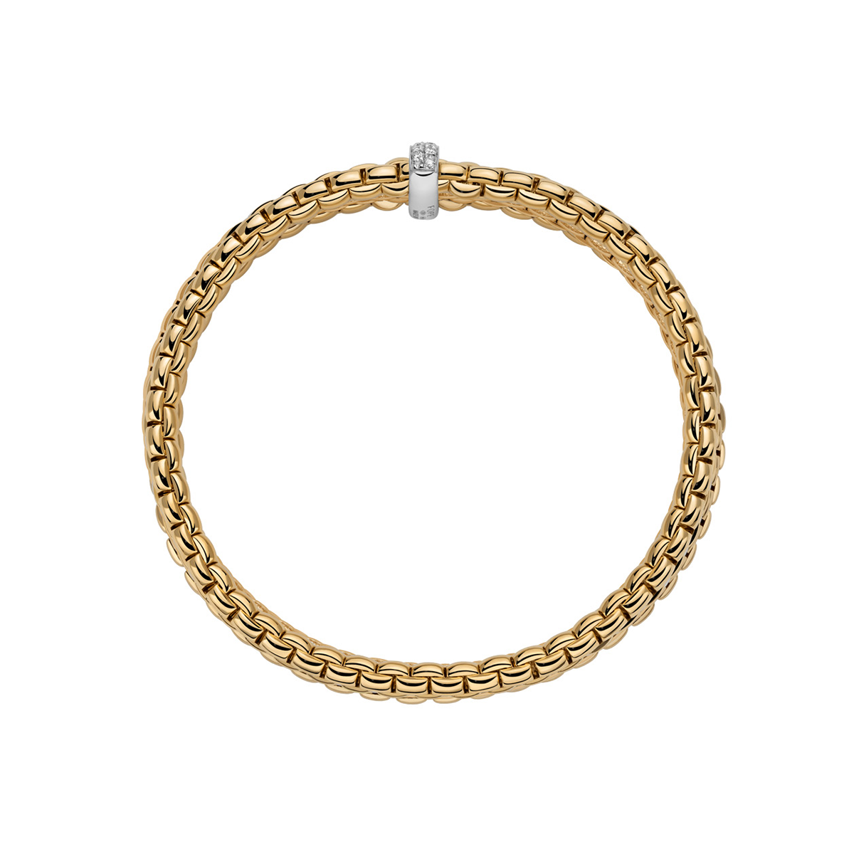 Eka 18ct Yellow Gold Triple Bracelet With Diamond Rondel