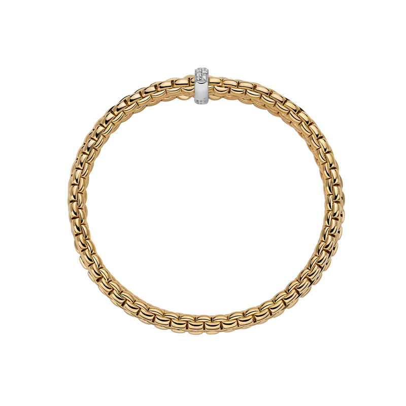 Eka 18ct Yellow Gold Triple Bracelet With Diamond Rondel