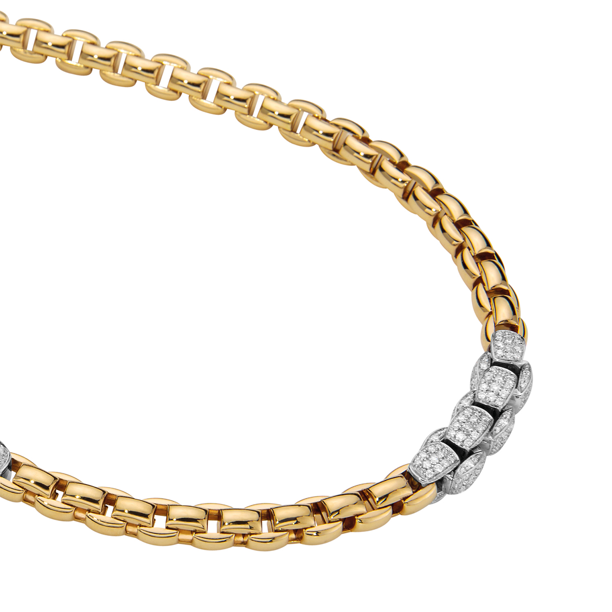 FOPE Eka MiaLuce 18ct Yellow Gold Diamond Set Necklace - Berry's Jewellers