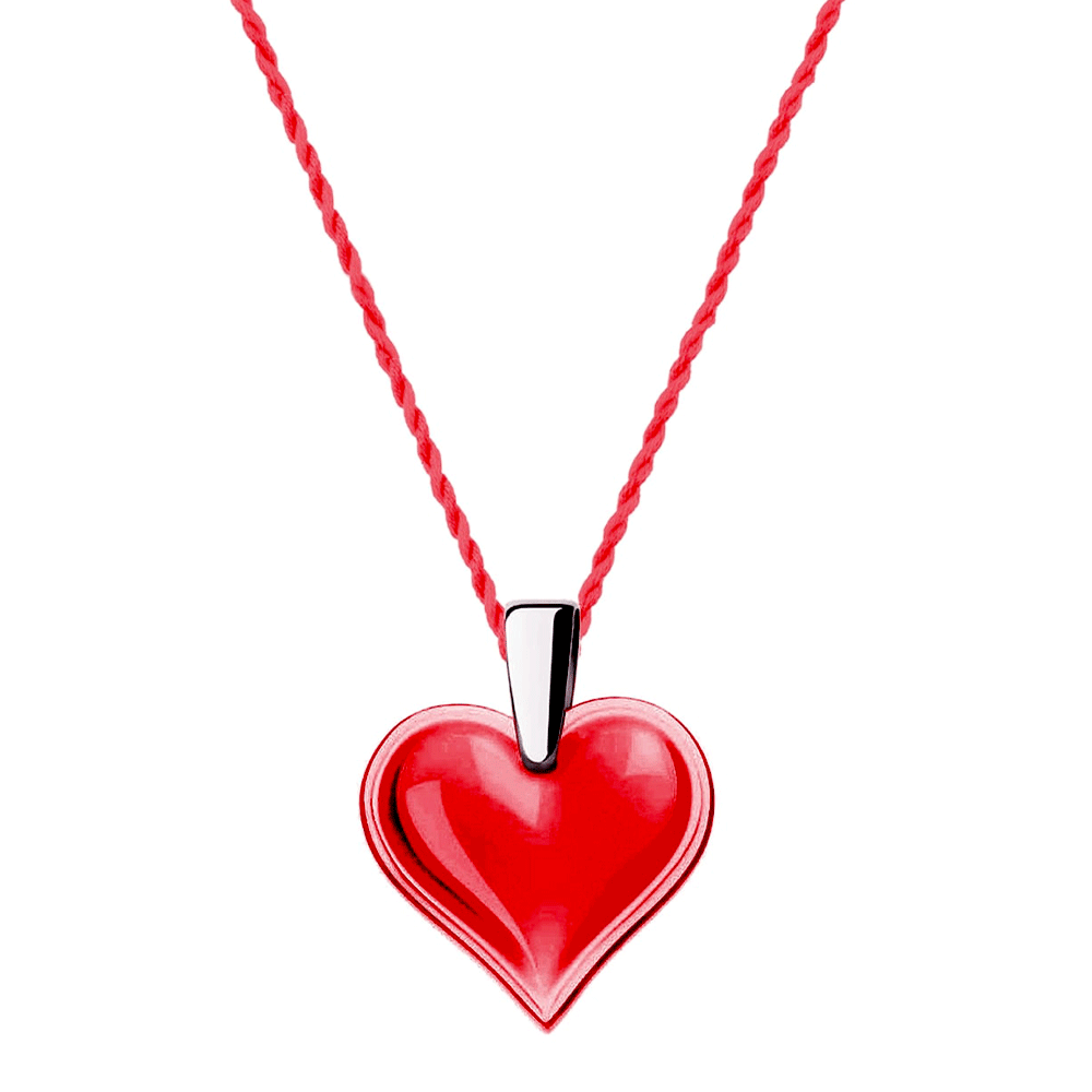 Amoureuse Beaucoup Red Crystal Heart Necklace