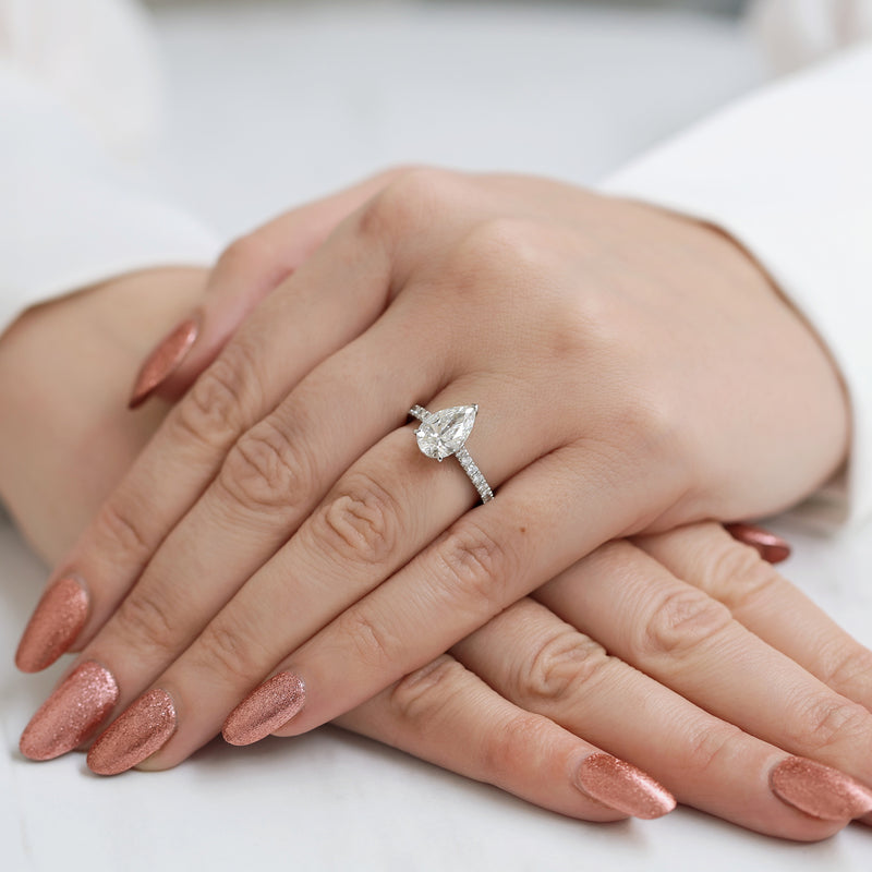 Berry's Platinum Diamond Pear Shape Ring - Berry's Jewellers