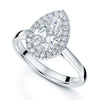 Berry's Platinum GIA Certificated Pear Cut Diamond Engagement Ring With Halo Surround - Berry's Jewellers