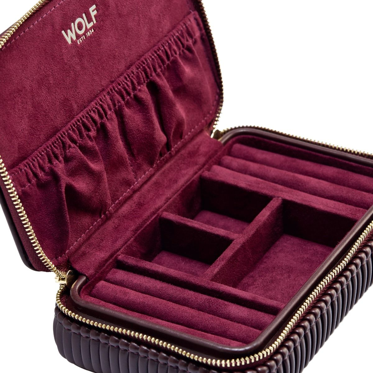 WOLF 1834 Bella Bordeaux Zip Case - Berry's Jewellers