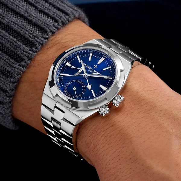 Vacheron Constantin Overseas Dual Time 41mm Blue Dial Men's Automatic Bracelet Watch - Berry's Jewellers
