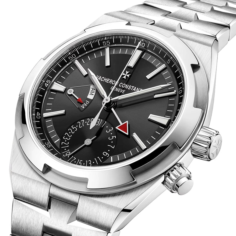 Vacheron Constantin Overseas Dual Time 41mm Steel Black Dial Mens Automatic Watch - Berry's Jewellers