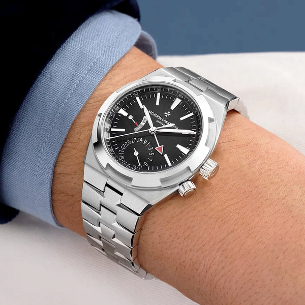 Vacheron Constantin Overseas Dual Time 41mm Steel Black Dial Mens Automatic Watch - Berry's Jewellers