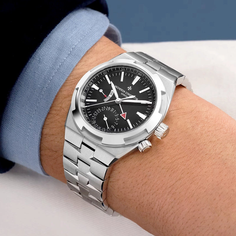 Vacheron Constantin Overseas Dual Time 41mm Steel Black Dial Mens Automatic Watch - Berry's Jewellers