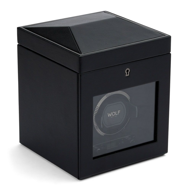 British Racing Black Single Watch Winder With Storage