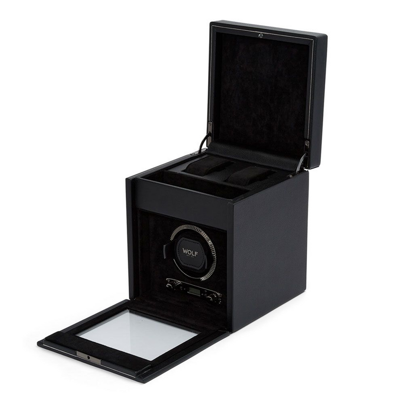 British Racing Black Single Watch Winder With Storage