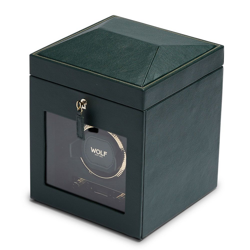 British Racing Green Single Watch Winder With Storage