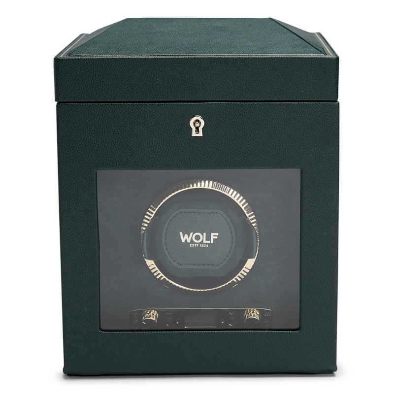 British Racing Green Single Watch Winder With Storage