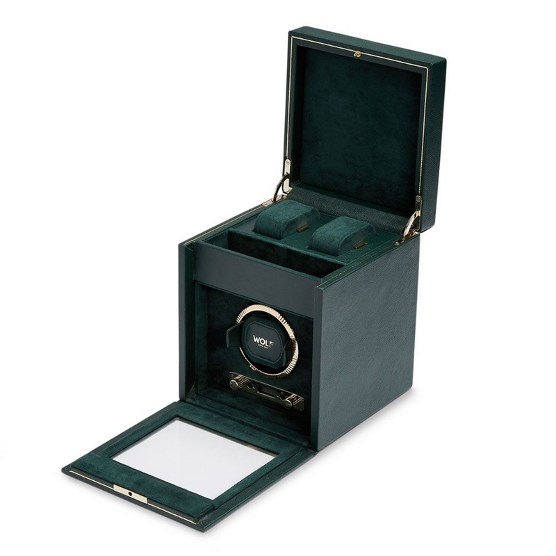 British Racing Green Single Watch Winder With Storage