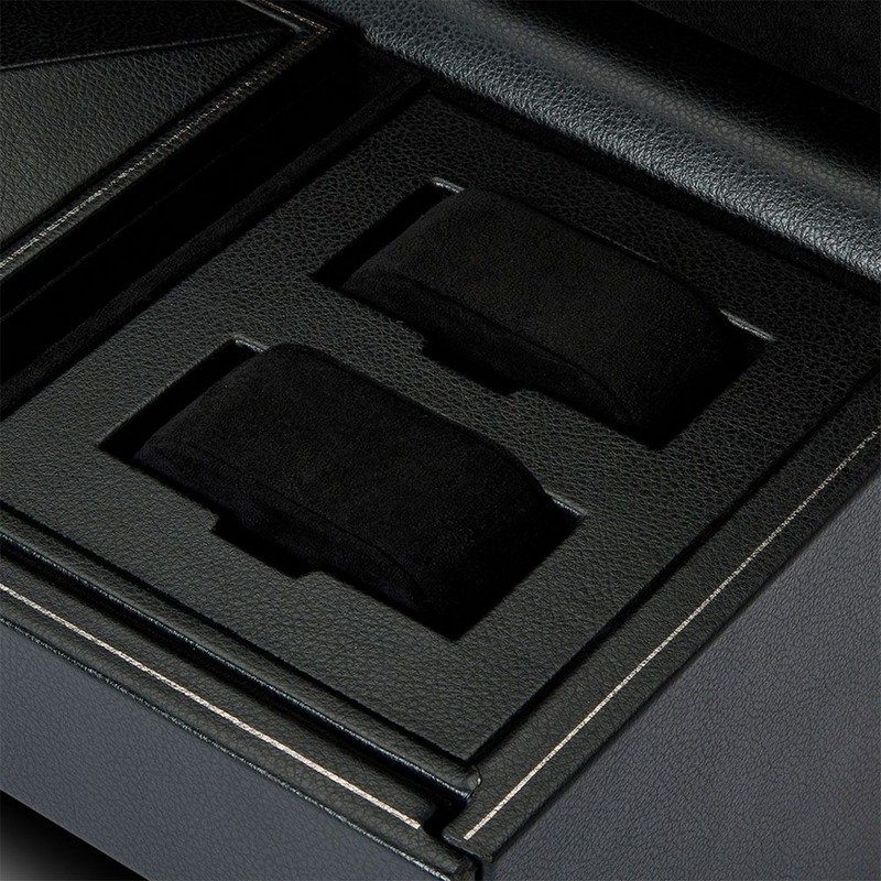 British Racing Black Triple Watch Winder With Storage