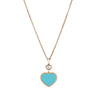 18ct Rose Gold Happy Hearts Turquoise & Diamond Pendant
