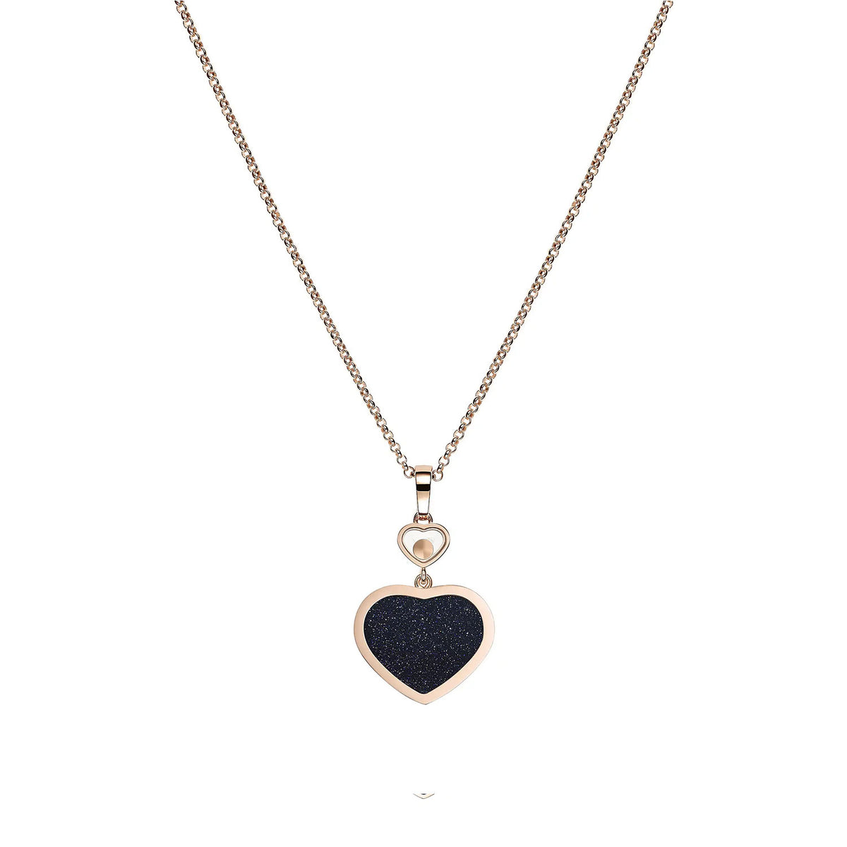 Chopard 18ct Rose Gold Happy Hearts Black Aventurine & Diamond Pendant - Berry's Jewellers