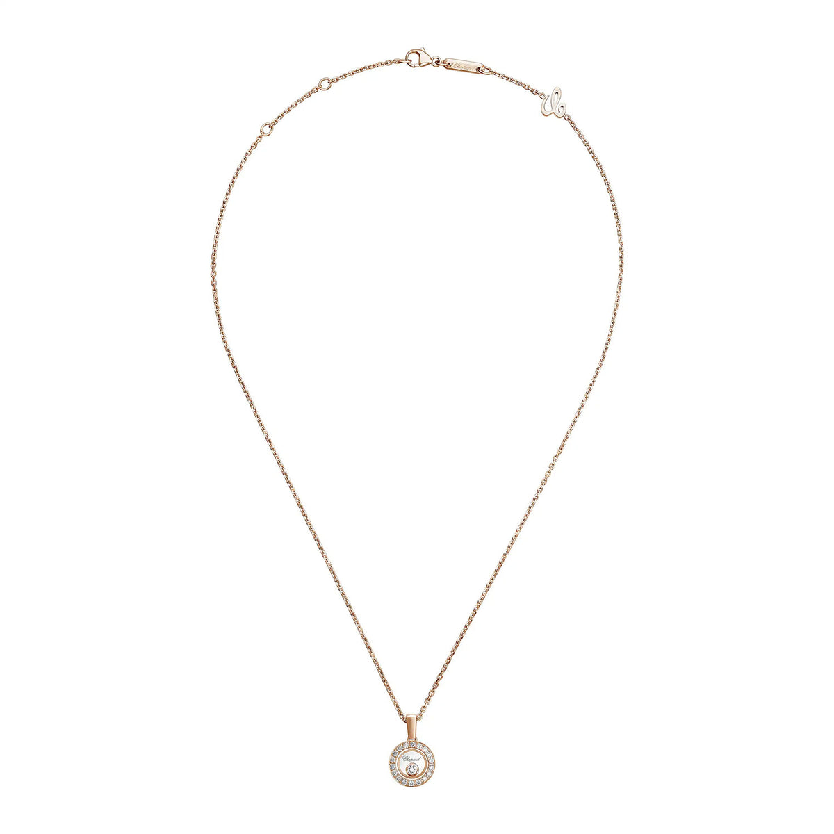 Chopard Happy Diamonds Icons 18ct Rose Gold Small Round Pendant - Berry's Jewellers