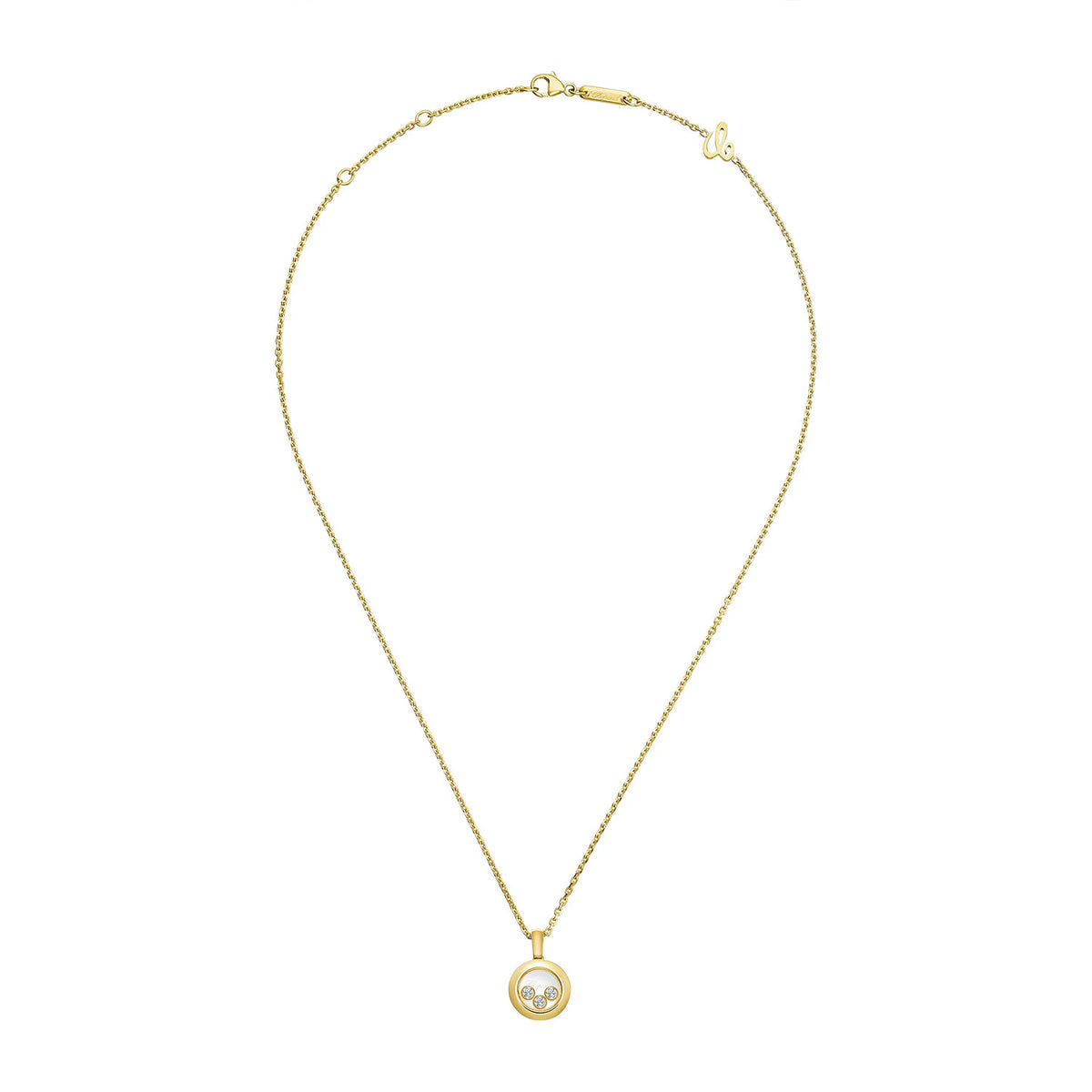 Chopard 18ct Yellow Gold Happy Diamonds Icons Round Pendant - Berry's Jewellers