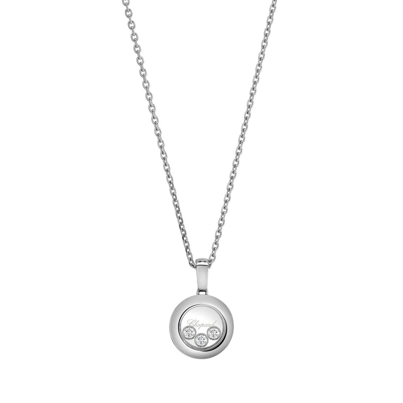 Happy Diamonds Icons 18ct White Gold Three Floating Diamond Round Pendant
