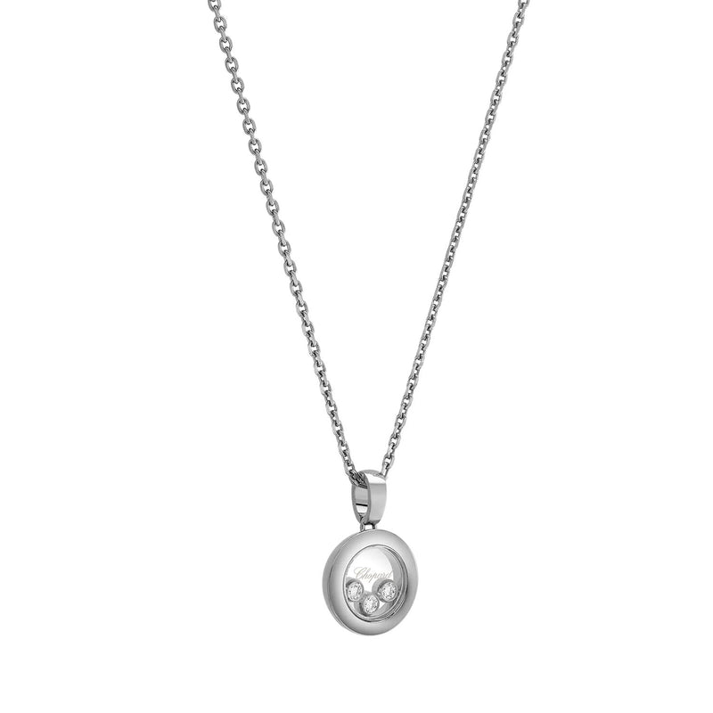 Happy Diamonds Icons 18ct White Gold Three Floating Diamond Round Pendant