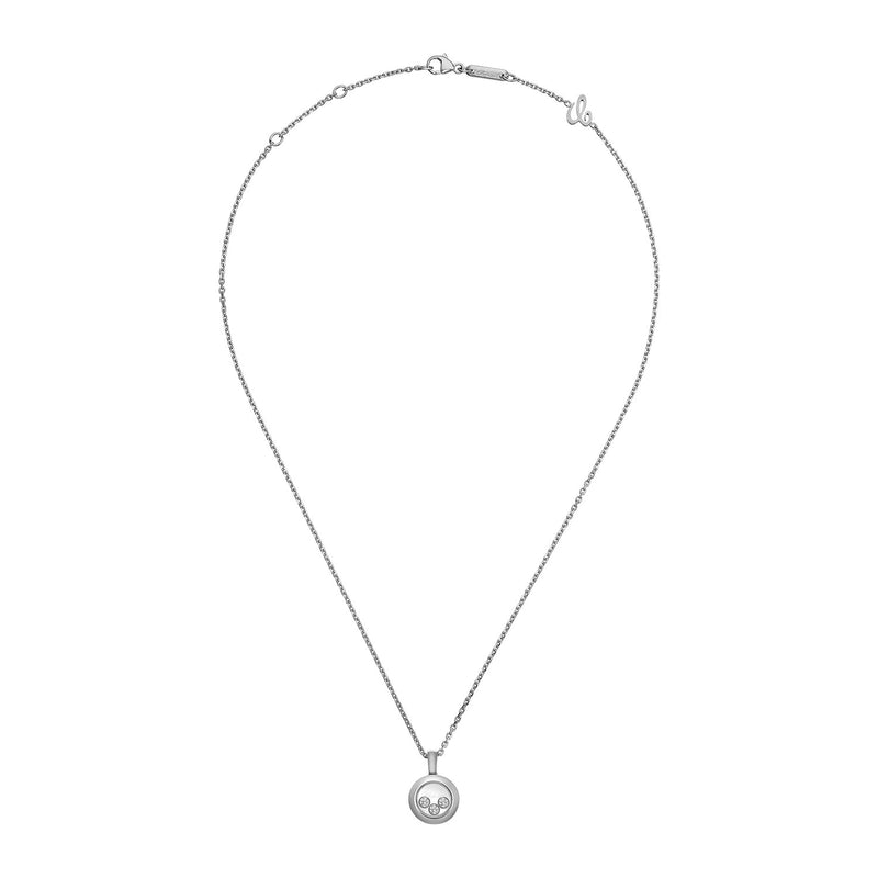 Happy Diamonds Icons 18ct White Gold Three Floating Diamond Round Pendant