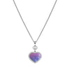 Happy Hearts 18ct White Gold Pink Purple Mother of Pearl and Diamond Pendant