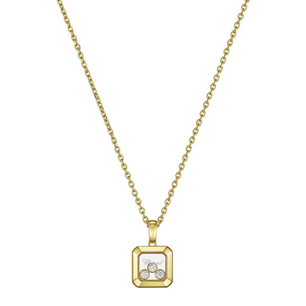 Chopard 18ct Yellow Gold Happy Three Diamonds Icons Pendant - Berry's Jewellers