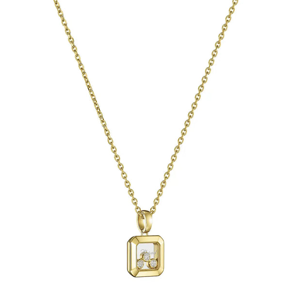 Chopard 18ct Yellow Gold Happy Three Diamonds Icons Pendant - Berry's Jewellers