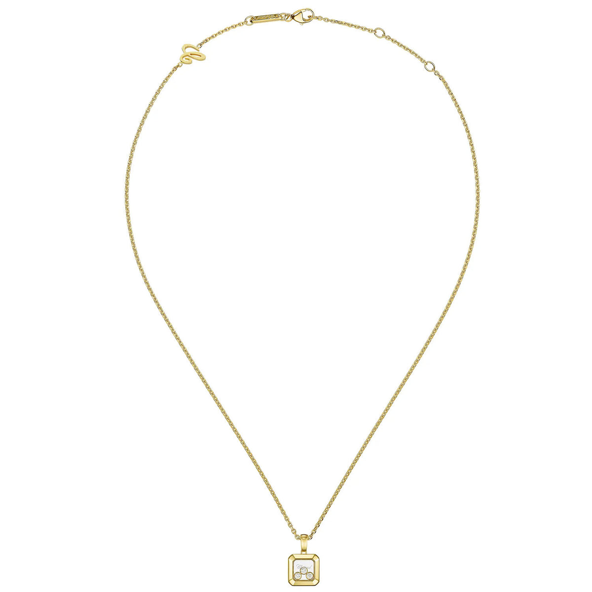 Chopard 18ct Yellow Gold Happy Three Diamonds Icons Pendant - Berry's Jewellers