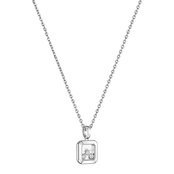 Chopard 18ct White Gold Happy Three Diamonds Icons Pendant - Berry's Jewellers