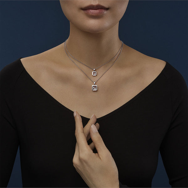 18ct White Gold Happy Three Diamonds Icons Pendant