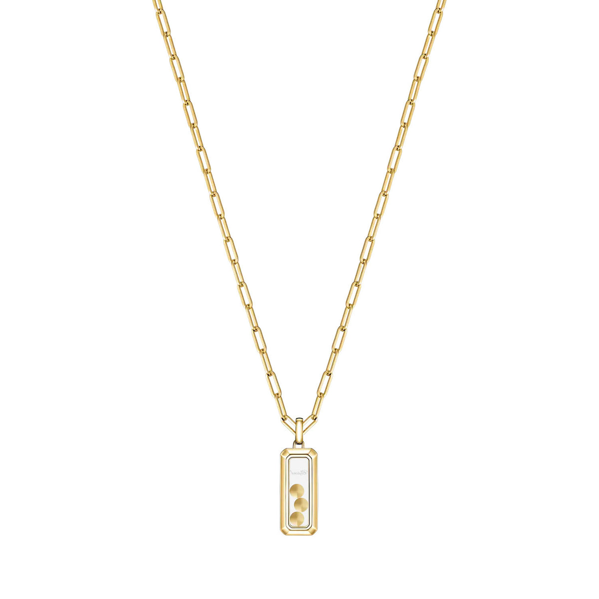 Chopard 18ct Yellow Gold Happy Diamonds Rectangular Pendant - Berry's Jewellers