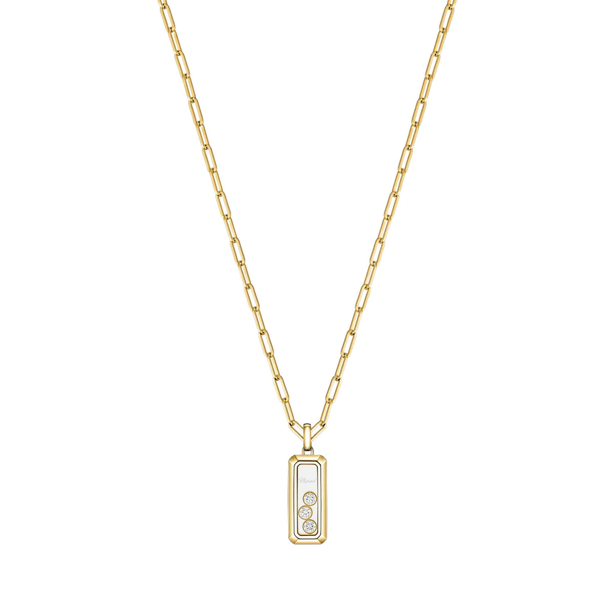 Happy Diamonds 18ct Yellow Gold Rectangular Pendant
