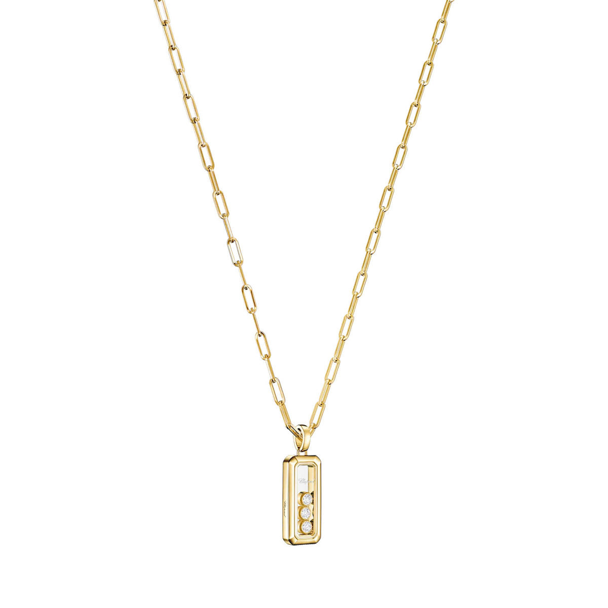 Happy Diamonds 18ct Yellow Gold Rectangular Pendant